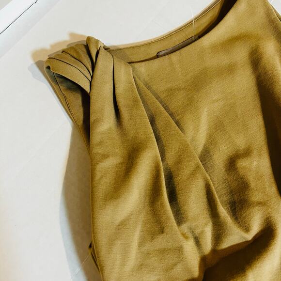 Jason Wu Sleeveless Draped Detail Sheath Dress Size 10 Tan - Picture 4 of 8